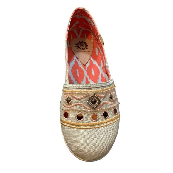 NWT Yellowbox Embezzled Western Boho Woodstrock Kendra Neutral Loafers - Picture 4 of 6